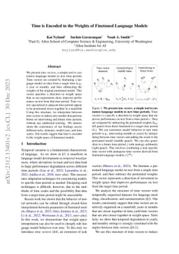 Time is Encoded in the Weights of Finetuned Language Models