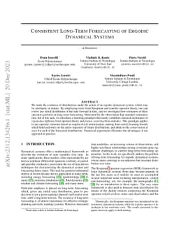 Consistent Long-Term Forecasting of Ergodic Dynamical Systems