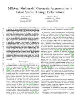 MGAug: Multimodal Geometric Augmentation in Latent Spaces of Image Deformations