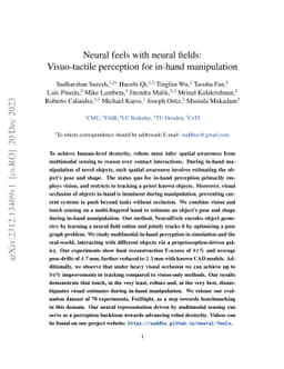 Neural feels with neural fields: Visuo-tactile perception for in-hand
  manipulation