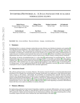 InvertibleNetworks.jl: A Julia package for scalable normalizing flows