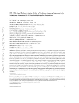 HW-V2W-Map: Hardware Vulnerability to Weakness Mapping Framework for
  Root Cause Analysis with GPT-assisted Mitigation Suggestion