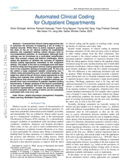 Automated Clinical Coding for Outpatient Departments