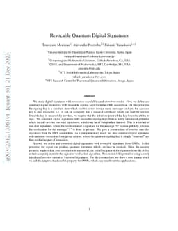 Revocable Quantum Digital Signatures