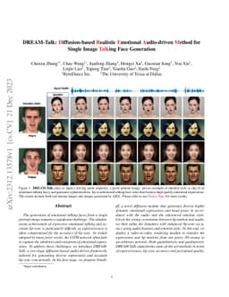 DREAM-Talk: Diffusion-based Realistic Emotional Audio-driven Method for
  Single Image Talking Face Generation