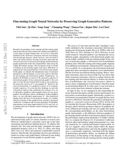 Fine-tuning Graph Neural Networks by Preserving Graph Generative
  Patterns