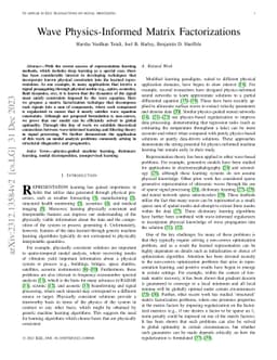 Wave Physics-informed Matrix Factorizations