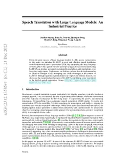 Speech Translation with Large Language Models: An Industrial Practice