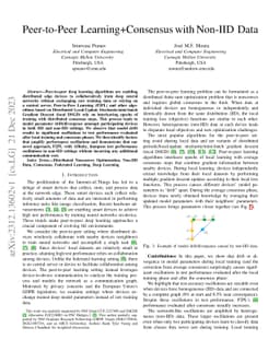 Peer-to-Peer Learning + Consensus with Non-IID Data
