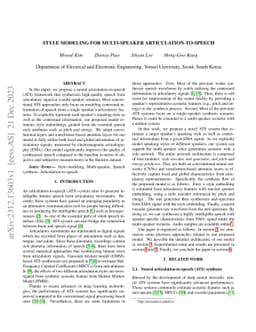 Style Modeling for Multi-Speaker Articulation-to-Speech