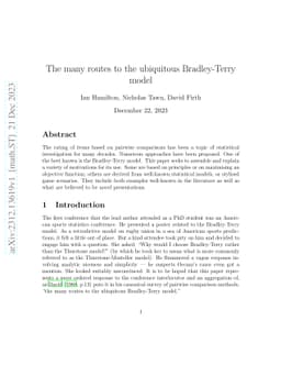 The many routes to the ubiquitous Bradley-Terry model