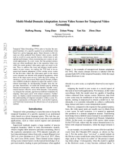 Multi-Modal Domain Adaptation Across Video Scenes for Temporal Video
  Grounding