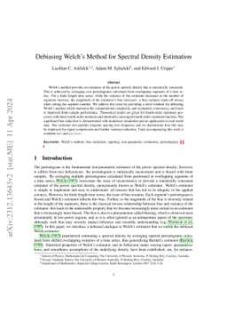 Debiasing Welch's Method for Spectral Density Estimation