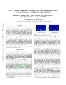 BAE-Net: A Low complexity and high fidelity Bandwidth-Adaptive neural
  network for speech super-resolution