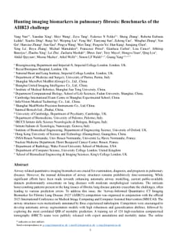 Hunting imaging biomarkers in pulmonary fibrosis: Benchmarks of the
  AIIB23 challenge