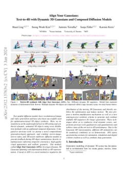Align Your Gaussians: Text-to-4D with Dynamic 3D Gaussians and Composed
  Diffusion Models