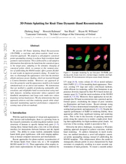 3D Points Splatting for Real-Time Dynamic Hand Reconstruction