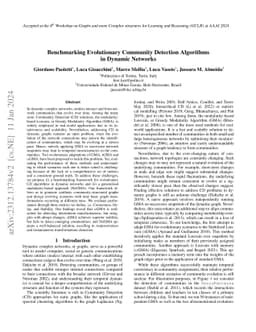 Benchmarking Evolutionary Community Detection Algorithms in Dynamic
  Networks