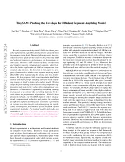 TinySAM: Pushing the Envelope for Efficient Segment Anything Model