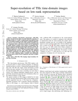 Super-resolution of THz time-domain images based on low-rank
  representation