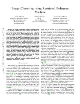 Image Clustering using Restricted Boltzman Machine