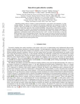 Data-driven path collective variables
