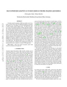 Self-Supervised Adaptive AV Fusion Module for Pre-Trained ASR Models