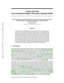 Capture the Flag: Uncovering Data Insights with Large Language Models