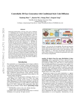 Controllable 3D Face Generation with Conditional Style Code Diffusion