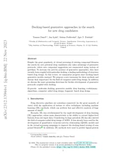 Docking-based generative approaches in the search for new drug
  candidates
