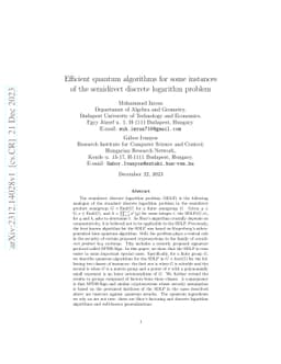 Efficient quantum algorithms for some instances of the semidirect
  discrete logarithm problem