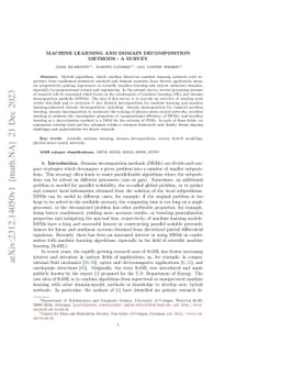 Machine learning and domain decomposition methods -- a survey