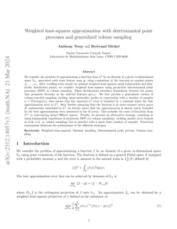 Weighted least-squares approximation with determinantal point processes
  and generalized volume sampling