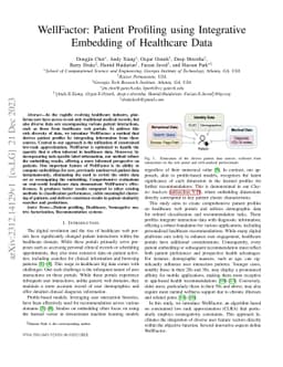 WellFactor: Patient Profiling using Integrative Embedding of Healthcare
  Data
