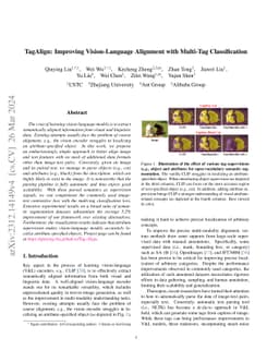TagAlign: Improving Vision-Language Alignment with Multi-Tag
  Classification