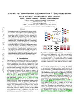 Find the Lady: Permutation and Re-Synchronization of Deep Neural
  Networks