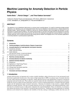 Machine Learning for Anomaly Detection in Particle Physics