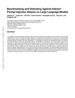 Benchmarking and Defending Against Indirect Prompt Injection Attacks on Large Language Models
