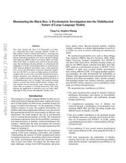Illuminating the Black Box: A Psychometric Investigation into the
  Multifaceted Nature of Large Language Models