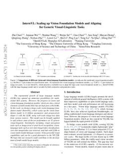 InternVL: Scaling up Vision Foundation Models and Aligning for Generic
  Visual-Linguistic Tasks