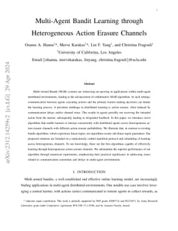 Multi-Agent Bandit Learning through Heterogeneous Action Erasure
  Channels