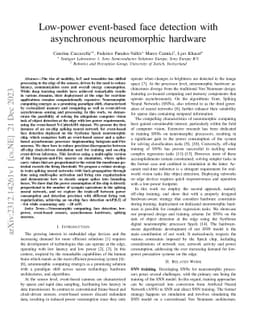 Low-power event-based face detection with asynchronous neuromorphic
  hardware