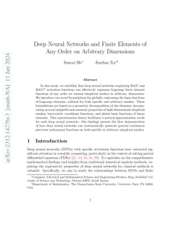 Deep Neural Networks and Finite Elements of Any Order on Arbitrary
  Dimensions