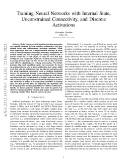 Training Neural Networks with Internal State, Unconstrained
  Connectivity, and Discrete Activations