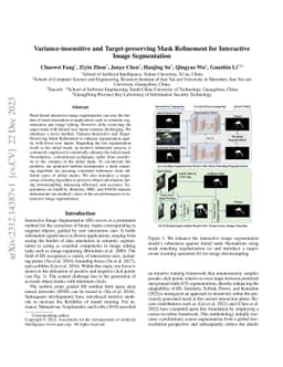Variance-insensitive and Target-preserving Mask Refinement for
  Interactive Image Segmentation