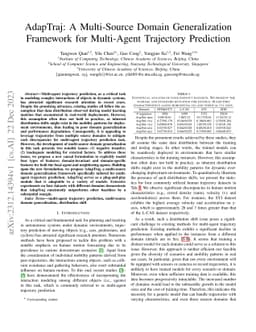 AdapTraj: A Multi-Source Domain Generalization Framework for Multi-Agent
  Trajectory Prediction