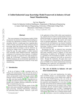 A Unified Industrial Large Knowledge Model Framework in Smart
  Manufacturing
