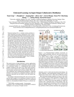 Federated Learning via Input-Output Collaborative Distillation
