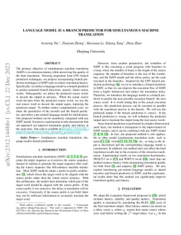 Language Model is a Branch Predictor for Simultaneous Machine
  Translation