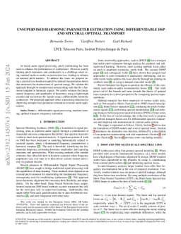Unsupervised Harmonic Parameter Estimation Using Differentiable DSP and
  Spectral Optimal Transport